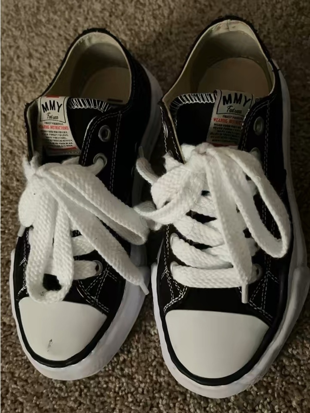 Miharayasuhiro Black and White Low-Top Sneakers